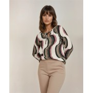 FOS Blouse Lexi wave Army print FOS Blouse Lexi wave Army print